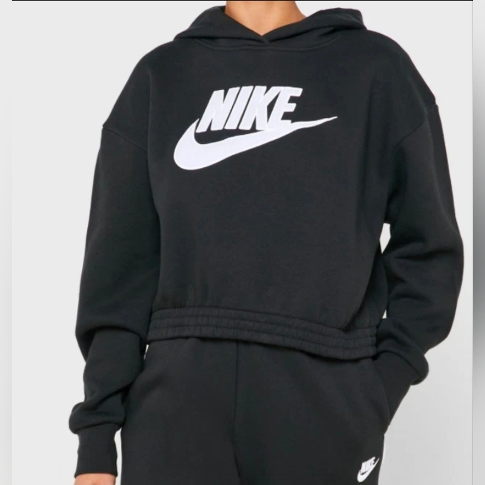 Cropped Nike Black Hoodie, Size Small